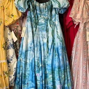 JessaKae Monet dress Blue Floral Off-Shoulder Dress